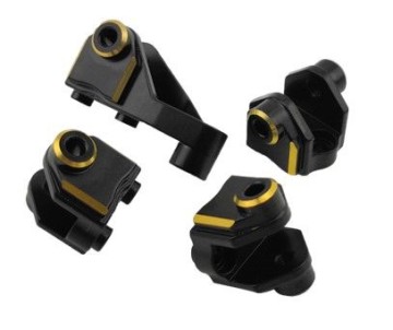 Hobby Details Traxxas TRX-4 Brass Axle Mount Set (Complete) (Front & Rear) (For Suspension Links) - Black, Weight: 56g - Replaces TRA8227