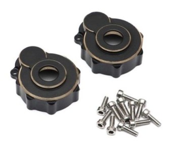 Hobby Details Traxxas TRX-4 Brass Portal Drive Housing, Outer (Front or Rear) (2) - Black, Weight: 83g - Replaces TRA8251