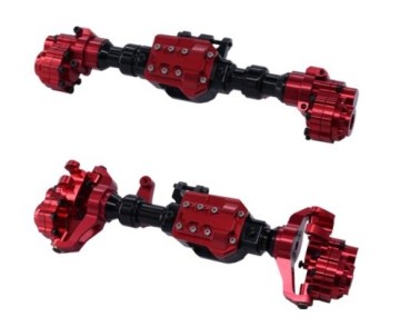 Hobby Details Traxxas TRX-4 Aluminum Front Axle and Rear Axle - Red (2) (Gears and Axles not included)