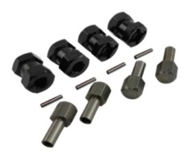Hobby Details Wheel Hex Adaptor Extensions 12x15mm Screw: M8x20mm - Black (4) Fits: D90, AX10, SCX10, F350, Does NOT Fit TRX4.