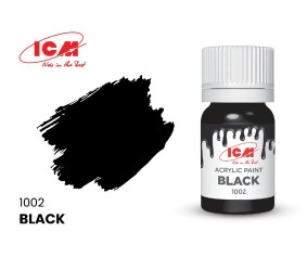 ICM Basic Colours - Black bottle, 12 ml (8 Pack)