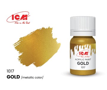 ICM Metallic Colours - Gold bottle, 12 ml (8 Pack)