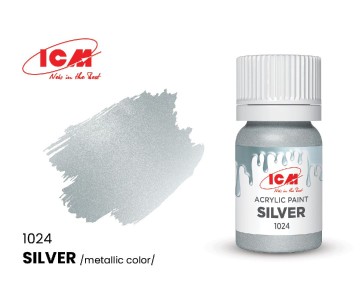 ICM Metallic Colours - Silver bottle, 12 ml (8 Pack)