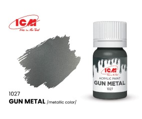 ICM Metallic Colours - Gun metal bottle, 12 ml (8 Pack)