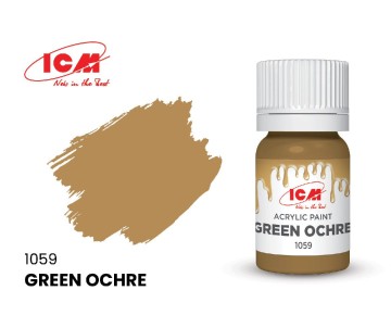 ICM Brown Colours - Green Ochre bottle, 12 ml (8 Pack)