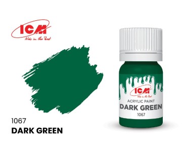 ICM Green Colours - Dark Green bottle, 12 ml (8 Pack)