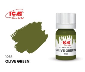 ICM Green Colours - Olive Green bottle, 12 ml (8 Pack)