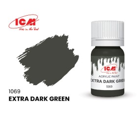 ICM Green Colours - Extra Dark Green bottle, 12 ml (8 Pack)