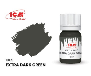 ICM Green Colours - Extra Dark Green bottle, 12 ml (8 Pack)