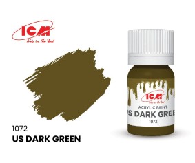ICM Green Colours - US Dark Green bottle, 12 ml (8 Pack)