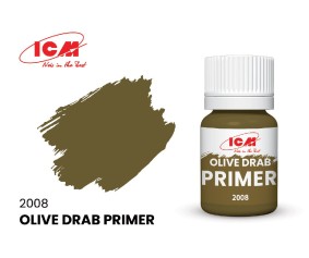 ICM Primers Colours - Primer Olive Drab bottle, 17 ml (8 Pack)