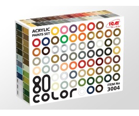 ICM Colour Sets - 80 pcs (77 colour + 3 Varnish), acrylic paint set, 80 bottles x 12 ml ICM Colour Sets - 80 pcs (77 colour + 3 Varnish), acrylic paint set, 80 bottles x 12 ml