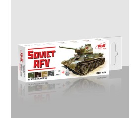 ICM Colour Sets - Soviet AFV, acrylic paint set, 6 bottles х 12 ml