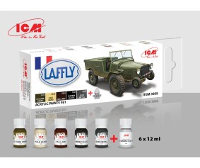 ICM Colour Sets - French vehicles, acrylic paint set, 6 bottles х 12 ml