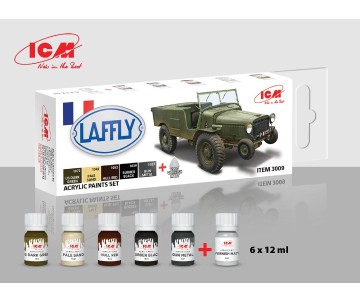 ICM Colour Sets - French vehicles, acrylic paint set, 6 bottles х 12 ml