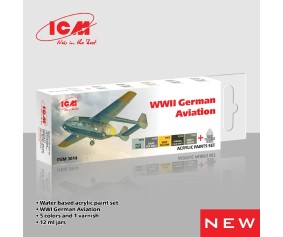 ICM Colour Sets - WWII German aviation, acrylic paint set, 6 bottles х 12 ml