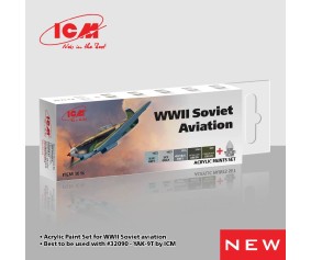 ICM Colour Sets - WWII Soviet aviation , acrylic paint set, 6 bottles х 12 ml