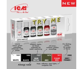 ICM Colour Sets - Acrylic Paint Set TRY ME , acrylic paint set, 6 bottles х 12 ml ICM Colour Sets - Acrylic Paint Set TRY ME , acrylic paint set, 6 bottles х 12 ml