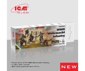 ICM Colour Sets - WWII Wehrmacht Infantry, acrylic paint set, 6 bottles х 12 ml