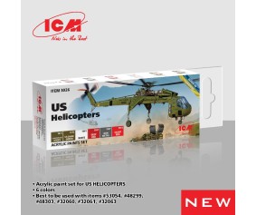 ICM Colour Sets - US Helicopters, acrylic paint set, 6 bottles х 12 ml