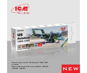 ICM Colour Sets - US Aviation 1980 - 1990, acrylic paint set, 6 bottles х 12 ml