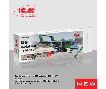 ICM Colour Sets - US Aviation 1980 - 1990, acrylic paint set, 6 bottles х 12 ml