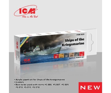 ICM Colour Sets - Ships of the Kriegsmarine, acrylic paint set, 6 bottles х 12 ml