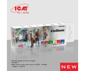 ICM Colour Sets - Civilians, acrylic paint set, 6 bottles х 12 ml