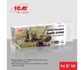 ICM Colour Sets - WWII German tank crew, acrylic paint set, 6 bottles х 12 ml