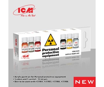 ICM Colour Sets - Personal protective equipment, acrylic paint set, 6 bottles х 12 ml