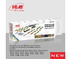 ICM Colour Sets - WWII Aircraft armament, acrylic paint set, 6 bottles х 12 ml