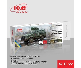 ICM Colour Sets - Combat vehicles of the Armed Forces of Ukraine, acrylic paint set, 6 bottles х 12 ml