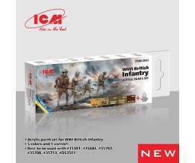 ICM Colour Sets - WWI British infantry, acrylic paint set, 6 bottles х 12 ml
