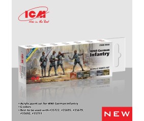 ICM Colour Sets - WWI German infantry, acrylic paint set, 6 bottles х 12 ml