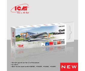 ICM Colour Sets - Civil Aviation, acrylic paint set, 6 bottles х 12 ml