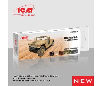 ICM Colour Sets - Humvee. US military cars, acrylic paint set, 6 bottles х 12 ml
