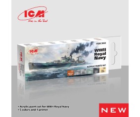 ICM Colour Sets - WWII Royal Navy, acrylic paint set, 6 bottles х 12 ml