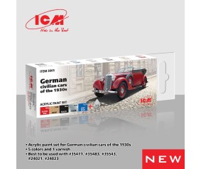 ICM Colour Sets - German civilian cars of the 1930s, acrylic paint set, 6 bottles х 12 ml ICM Colour Sets - German civilian cars of the 1930s, acrylic paint set, 6 bottles х 12 ml