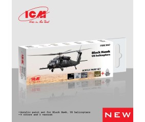 ICM Colour Sets - Black Hawk. US helicopters, acrylic paint set, 6 bottles х 12 ml