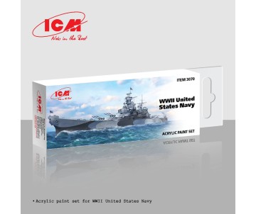 ICM Colour Sets - WWII United States Navy, acrylic paint set, 6 bottles х 12 ml