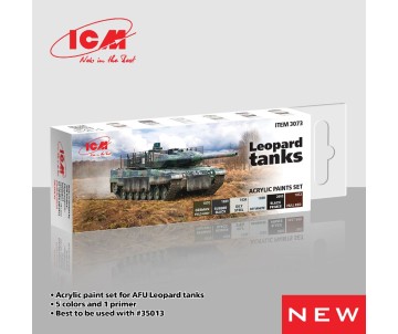 ICM Colour Sets - Acrylic paint set for Leopard tanks, 6 bottles х 12 ml