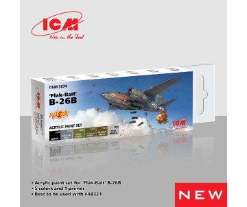 ICM Colour Sets - Acrylic paint set for Flak Bait, 6 bottles х 12 ml