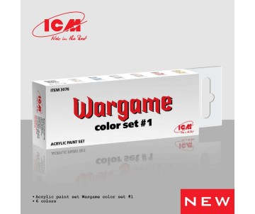 ICM Colour Sets - Acrylic paint set for Wargame Color Set # 1, 6 bottles x 12ml