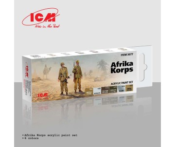 ICM Colour Sets - Acrylic paint set for African Corps Uniform, 6 bottles x 12ml