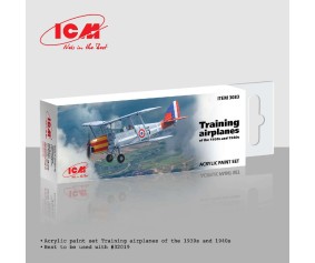 ICM Colour Sets - Acrylic paint set for Training airplanes of the 1930s and 1940s , 6 bottles x 12ml ICM Colour Sets - Acrylic paint set for Training airplanes of the 1930s and 1940s , 6 bottles x 12ml