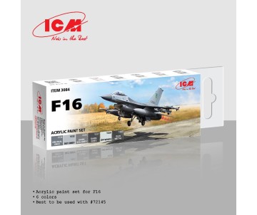 ICM Colour Sets - Acrylic paint set for Acrylic paint set for F16, 6 bottles x 12ml