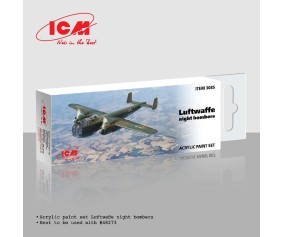 ICM Colour Sets - Acrylic paint set for Luftwaffe night bombers, 6 bottles x 12ml ICM Colour Sets - Acrylic paint set for Luftwaffe night bombers, 6 bottles x 12ml