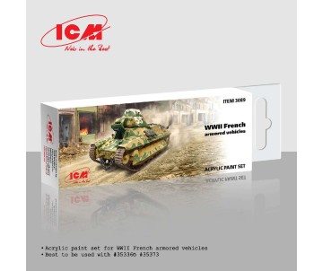 ICM Colour Sets - Acrylic paint set for WWII French armored vehicles , 6 bottles x 12ml