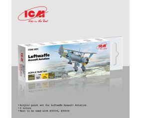 ICM Colour Sets - Acrylic paint set for Luftwaffe Assault Aviation, 6 bottles x 12ml ICM Colour Sets - Acrylic paint set for Luftwaffe Assault Aviation, 6 bottles x 12ml