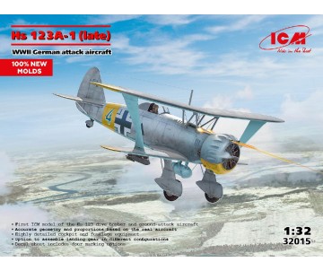 ICM 1/32 Hs 123A-1 (late), WWII German Attack Aircraft